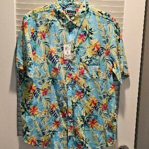CLUB ROOM - Island Blue Tropical Shirt - XL - NWT
